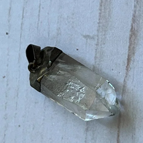 Clear Quartz Crystal Point Pendant - Picture 3 of 9